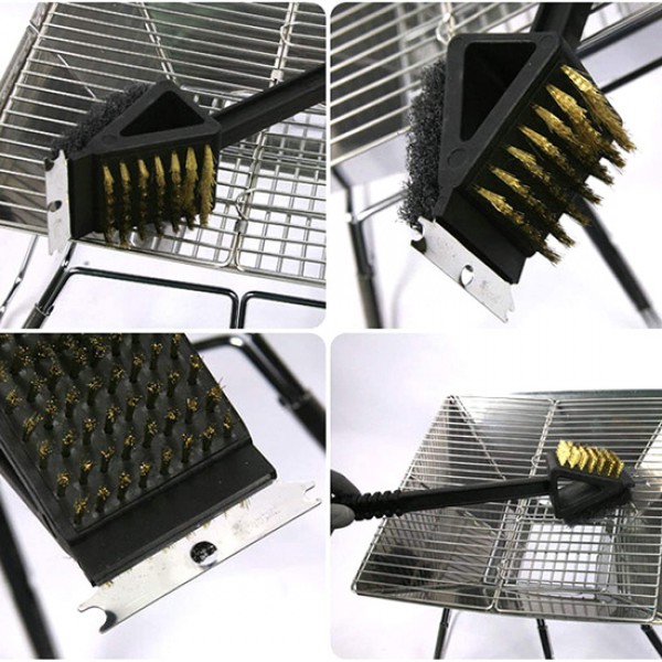 Βούρτσα καθαρισμού ψησταριάς AG705 με 2x κεφαλές & ξύστρα, μαύρη