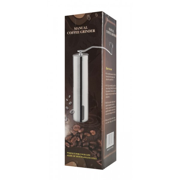 Χειροκίνητος μύλος κοπής καφέ espresso AG55B, ανοξείδωτος, ασημί