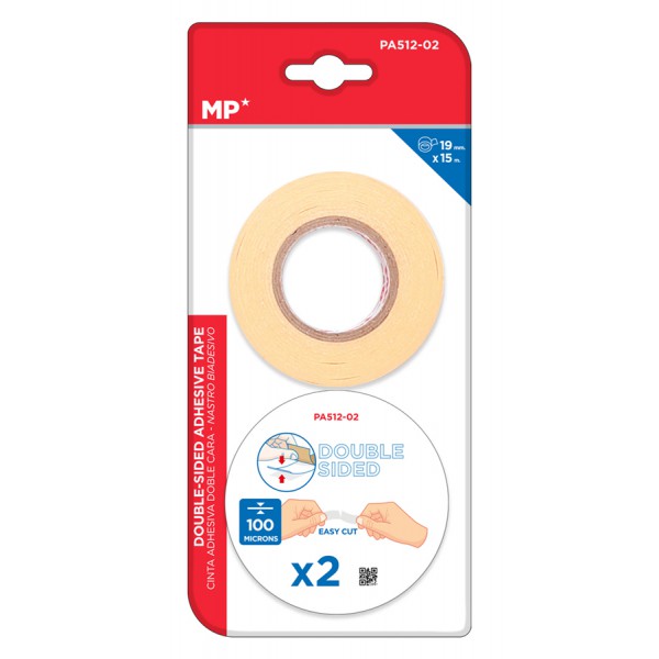 MP κολλητική ταινία διπλής όψεως PA512-02, 19mm, 15m, μπεζ, 2τμχ MP κολλητική ταινία διπλής όψεως PA512-02, 19mm, 15m, μπεζ, 2τμχ