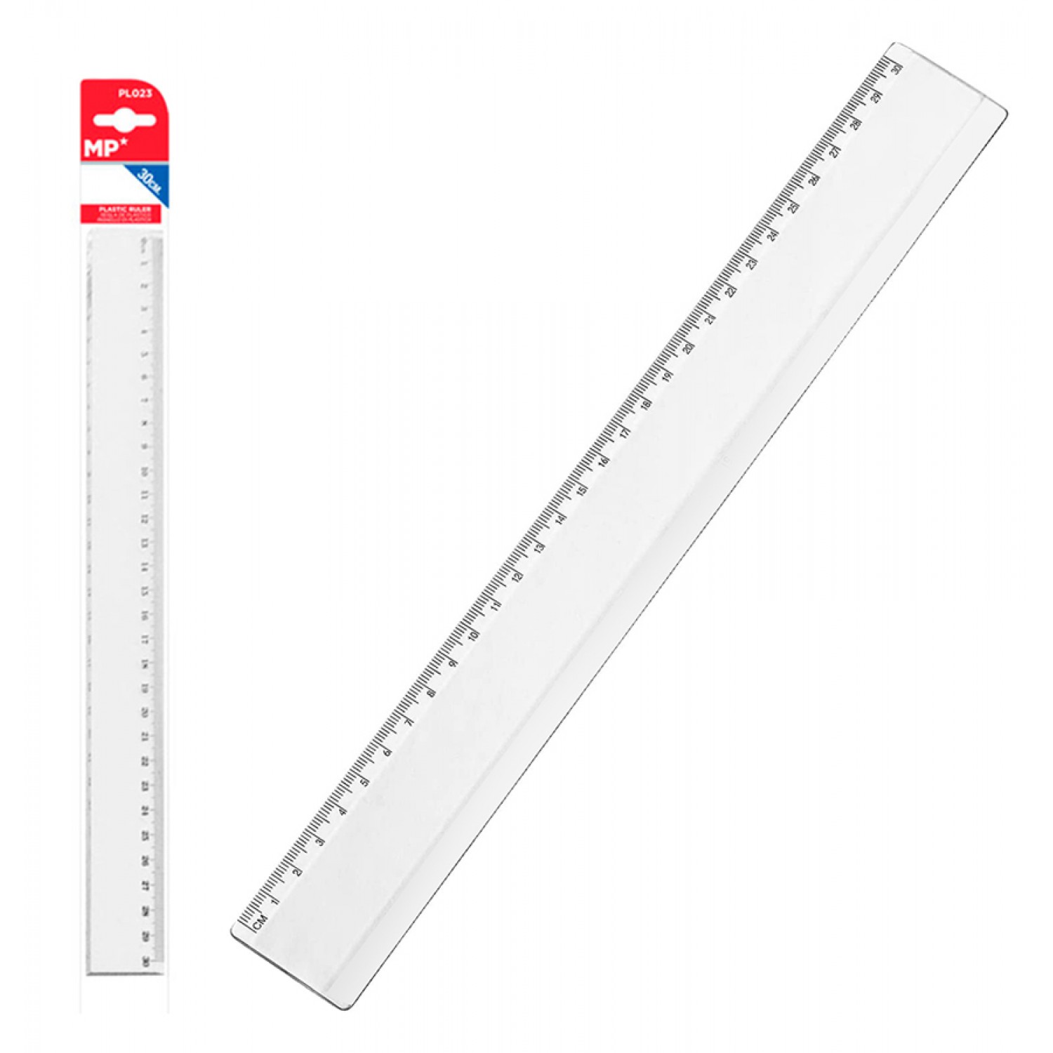 MP πλαστικός χάρακας PL023, 30cm, διάφανος MP πλαστικός χάρακας PL023, 30cm, διάφανος