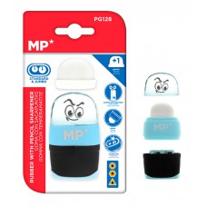 MP γόμα & ξύστρα με κάδο PG128-BL, μπλε