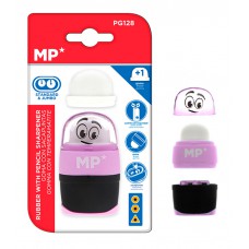 MP γόμα & ξύστρα με κάδο PG128-PR, μωβ