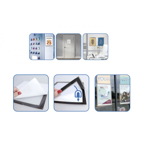 MP αυτοκόλλητη θήκη ανακοινώσεων A4 PA148 με μαγνητικό πλαίσιο, ασημί MP αυτοκόλλητη θήκη ανακοινώσεων A4 PA148 με μαγνητικό πλαίσιο, ασημί