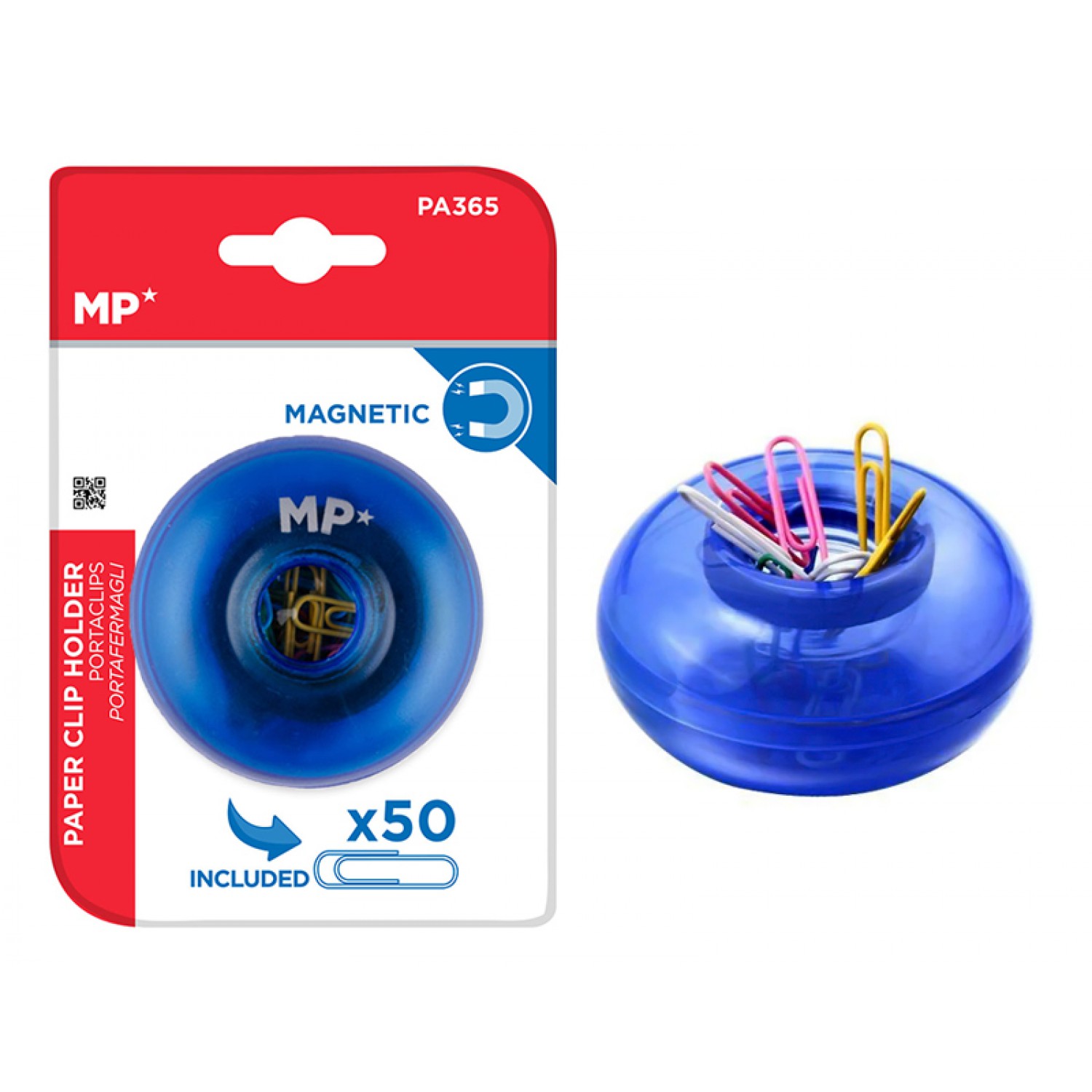 MP πολύχρωμοι συνδετήρες PA365 με μπλε μαγνητική βάση, 50τμχ MP πολύχρωμοι συνδετήρες PA365 με μπλε μαγνητική βάση, 50τμχ