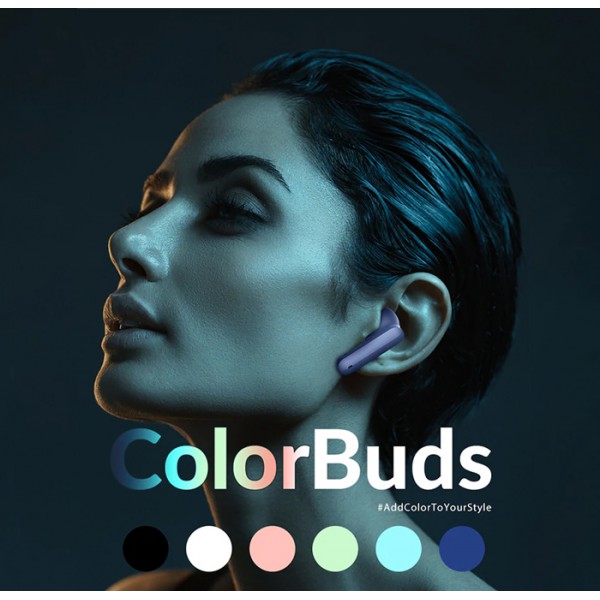 HIFUTURE earphones με θήκη φόρτισης ColorBuds, True Wireless, λευκά HIFUTURE earphones με θήκη φόρτισης ColorBuds, True Wireless, λευκά
