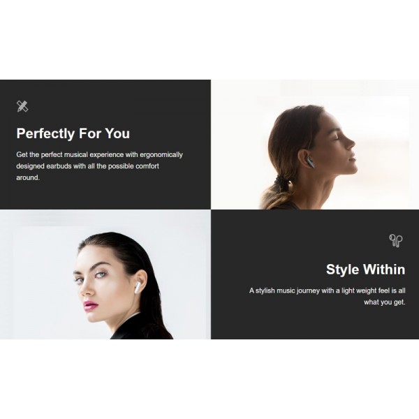 HIFUTURE earphones με θήκη φόρτισης ColorBuds, True Wireless, λευκά HIFUTURE earphones με θήκη φόρτισης ColorBuds, True Wireless, λευκά