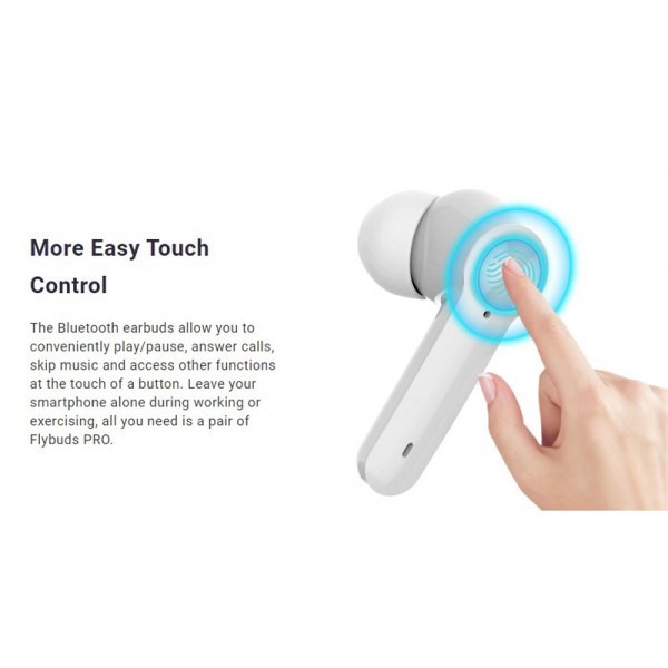 HIFUTURE earphones με θήκη φόρτισης FlyBuds Pro, True Wireless, λευκά HIFUTURE earphones με θήκη φόρτισης FlyBuds Pro, True Wireless, λευκά