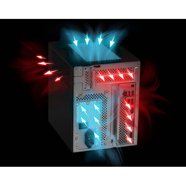 ASROCK PC Barebone DeskMeet X300, AMD AM4, ATX 500W, μαύρο