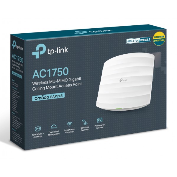 TP-LINK Wi-Fi access point EAP245 AC1750 Dual Band, Ceiling Mount, V. 3