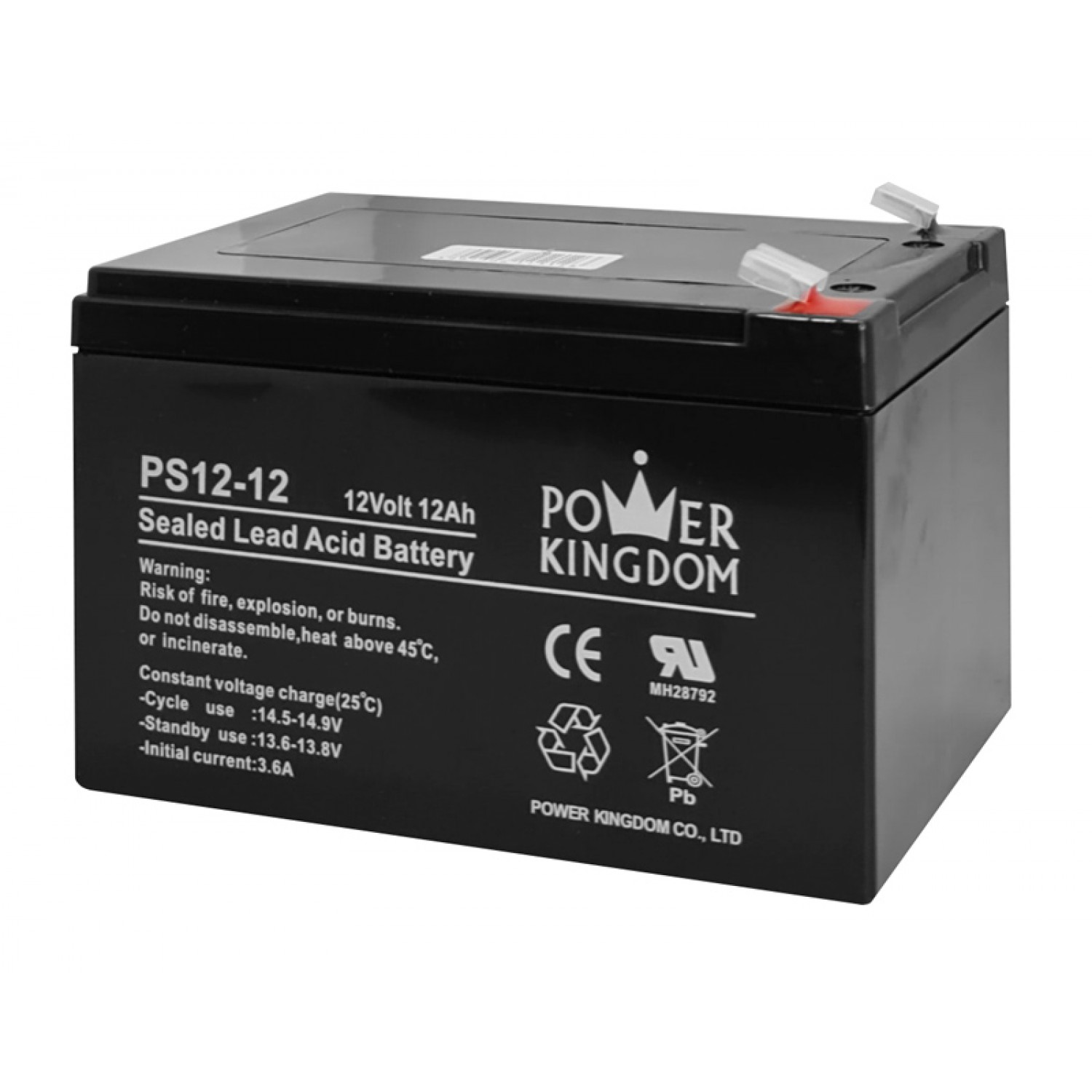 POWER KINGDOM μπαταρία μολύβδου PS12-12, 12Volt 12Ah POWER KINGDOM μπαταρία μολύβδου PS12-12, 12Volt 12Ah