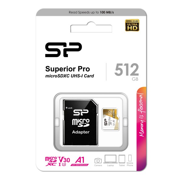 SILICON POWER κάρτα μνήμης Superior Pro microSDXC UHS-I, 512GB, Class 30 SILICON POWER κάρτα μνήμης Superior Pro microSDXC UHS-I, 512GB, Class 30