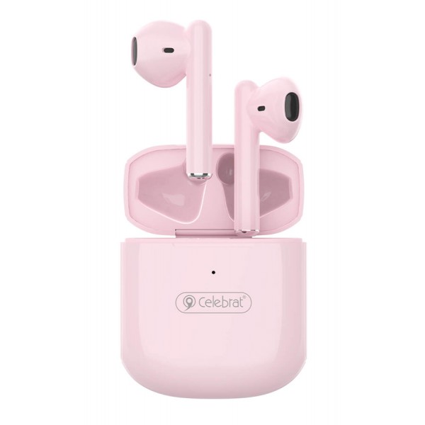 CELEBRAT earphones με θήκη φόρτισης W16, True Wireless, ροζ CELEBRAT earphones με θήκη φόρτισης W16, True Wireless, ροζ