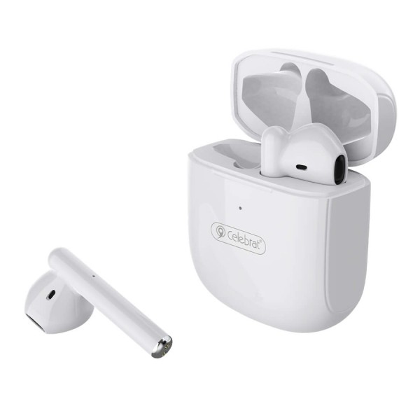 CELEBRAT earphones με θήκη φόρτισης W16, True Wireless, λευκά CELEBRAT earphones με θήκη φόρτισης W16, True Wireless, λευκά