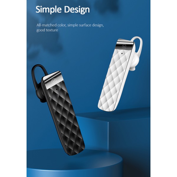 USAMS Bluetooth μονό earphone BT1, BT 5.0, λευκό USAMS Bluetooth μονό earphone BT1, BT 5.0, λευκό