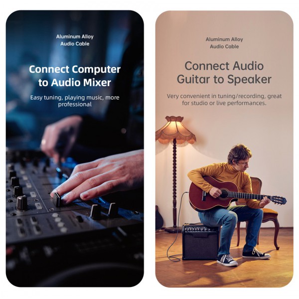 USAMS καλώδιο ήχου 3.5mm σε 2x 6.35mm US-SJ540, 2m, μαύρο USAMS καλώδιο ήχου 3.5mm σε 2x 6.35mm US-SJ540, 2m, μαύρο