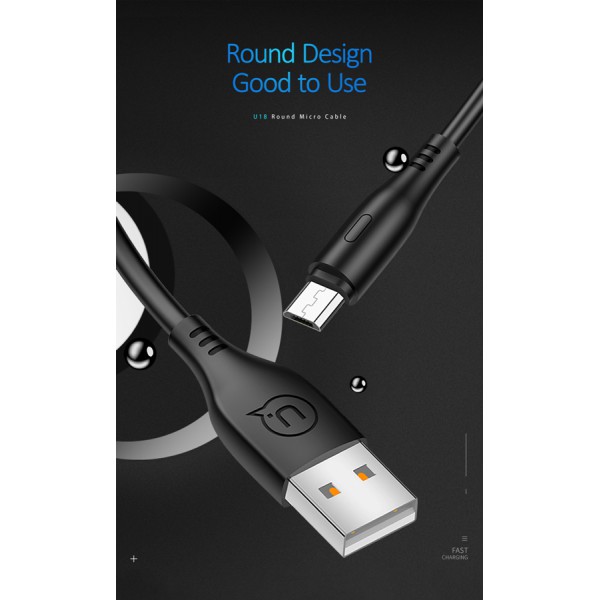 USAMS καλώδιο Micro USB σε USB US-SJ268, 2A, 1m, μαύρο USAMS καλώδιο Micro USB σε USB US-SJ268, 2A, 1m, μαύρο