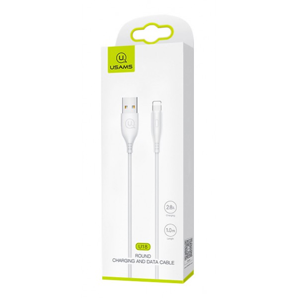 USAMS καλώδιο Lightning σε USB US-SJ266, 2A, 1m, λευκό USAMS καλώδιο Lightning σε USB US-SJ266, 2A, 1m, λευκό