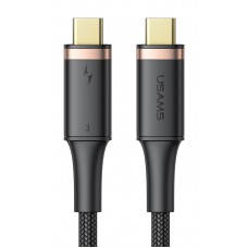 USAMS καλώδιο USB-C US-SJ553 Thunderbolt 3, 100W 40Gbps, 5K, 0.8m, μαύρο