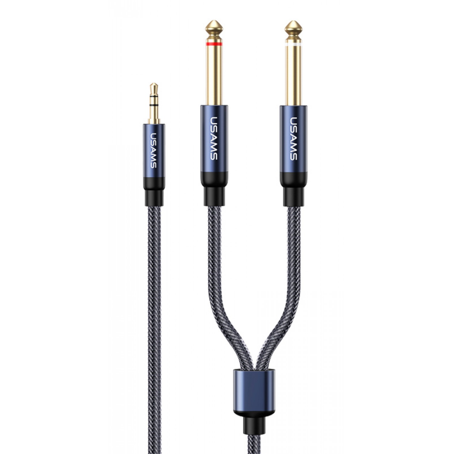 USAMS καλώδιο ήχου 3.5mm σε 2x 6.35mm US-SJ540, 2m, μαύρο USAMS καλώδιο ήχου 3.5mm σε 2x 6.35mm US-SJ540, 2m, μαύρο