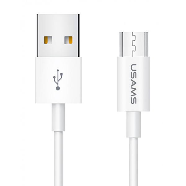 USAMS καλώδιο Micro USB σε USB US-SJ284, 2A, 1m, λευκό USAMS καλώδιο Micro USB σε USB US-SJ284, 2A, 1m, λευκό