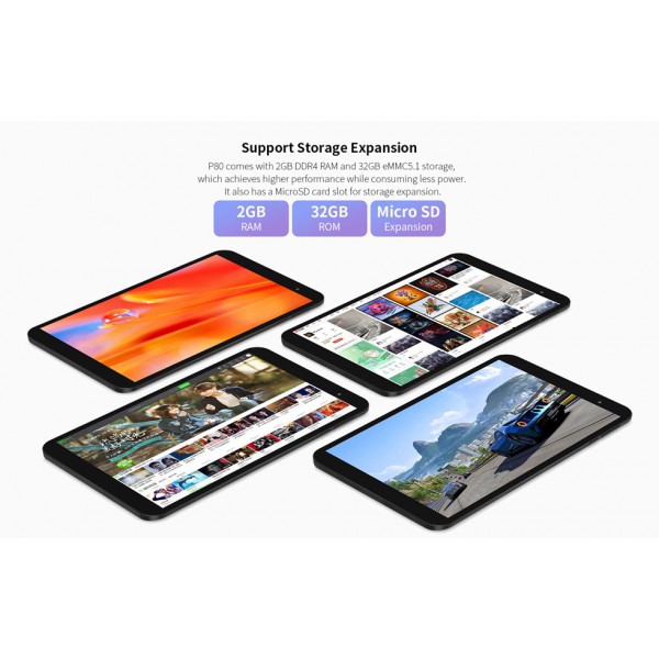 TECLAST tablet P80, 8" HD, 2/32GB, Android 10, μαύρο TECLAST tablet P80, 8" HD, 2/32GB, Android 10, μαύρο