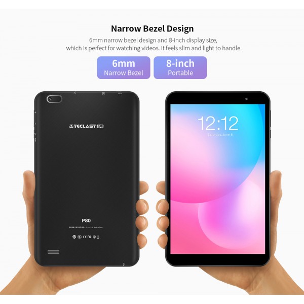 TECLAST tablet P80, 8" HD, 2/32GB, Android 10, μαύρο TECLAST tablet P80, 8" HD, 2/32GB, Android 10, μαύρο
