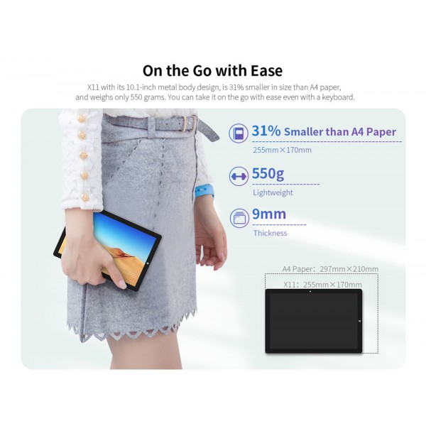 TECLAST tablet X11, 10.1" Full HD, 6/128GB emmc, Windows 10, γκρι TECLAST tablet X11, 10.1" Full HD, 6/128GB emmc, Windows 10, γκρι