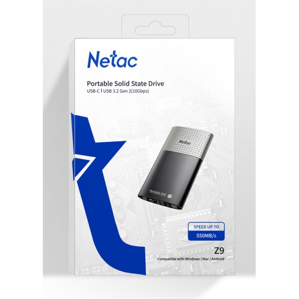 NETAC εξωτερικός SSD Z9, 250GB, USB 3.2, 550-480MB/s, μαύρος NETAC εξωτερικός SSD Z9, 250GB, USB 3.2, 550-480MB/s, μαύρος
