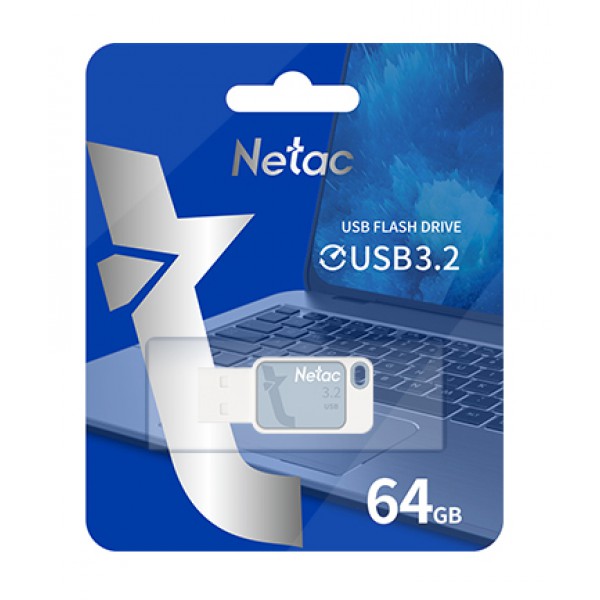 NETAC USB Flash Drive UA31, 64GB, USB 3.2, μπλε NETAC USB Flash Drive UA31, 64GB, USB 3.2, μπλε