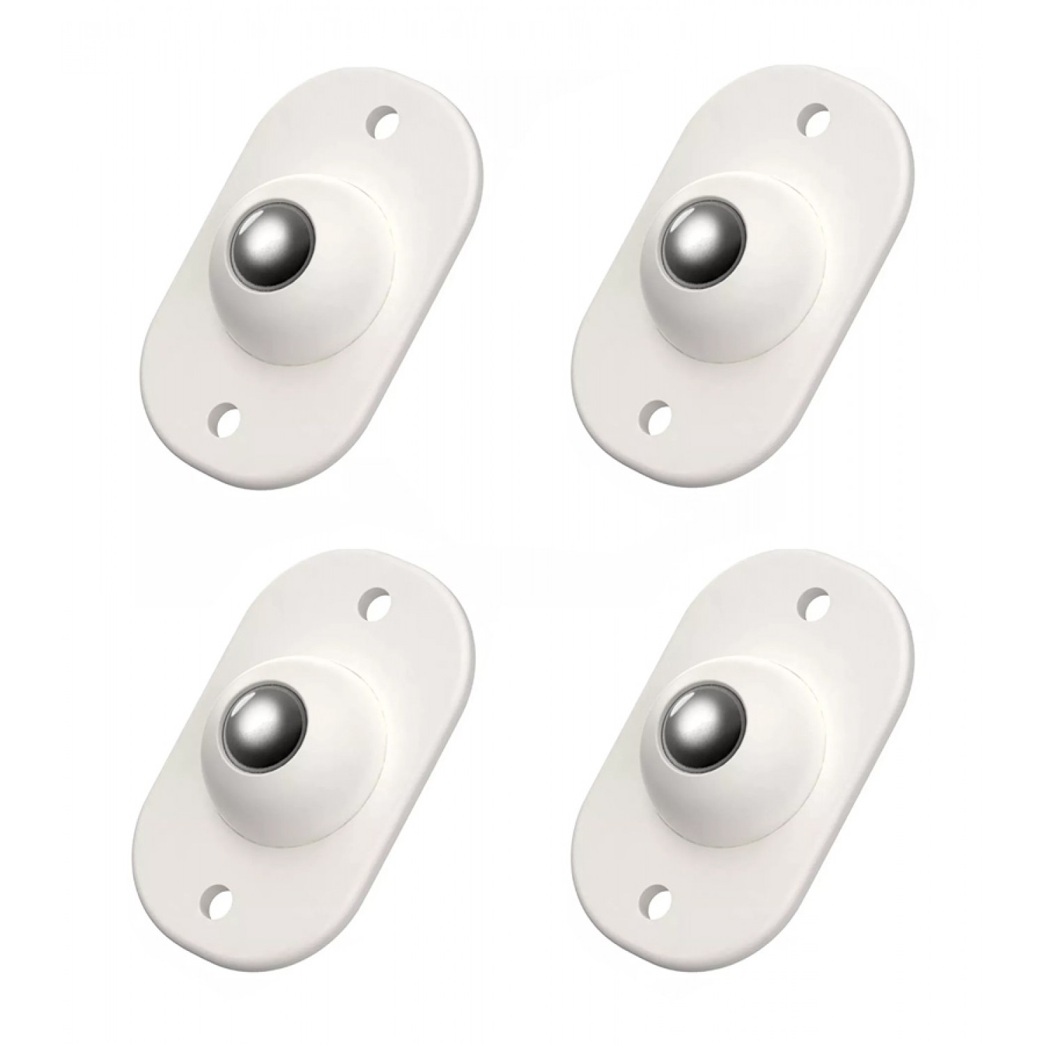 Αυτοκόλλητα ροδάκια HUH-0084, μεταλλικά, λευκά, 4τμχ