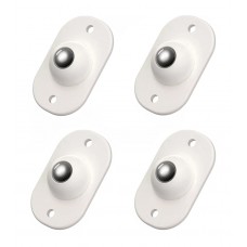 Αυτοκόλλητα ροδάκια HUH-0084, μεταλλικά, λευκά, 4τμχ