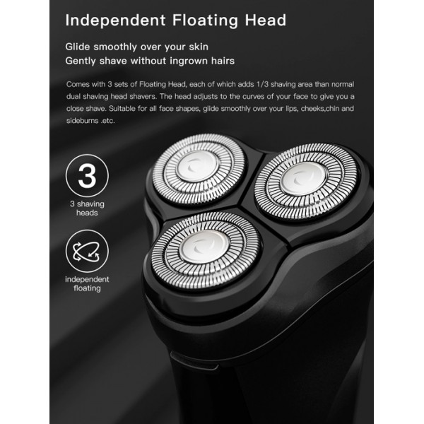 XIAOMI ENCHEN ξυριστική μηχανή Warrior κεφαλή 3D, επαναφορτιζόμενη μαύρη XIAOMI ENCHEN ξυριστική μηχανή Warrior κεφαλή 3D, επαναφορτιζόμενη μαύρη