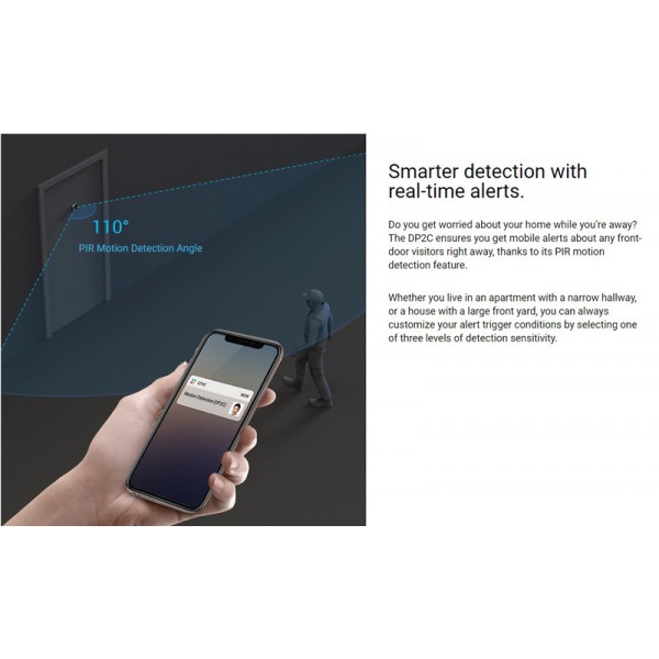 EZVIZ smart κουδούνι με κάμερα & οθόνη DP2C, WiFi, 1080p, PIR, 4600mAh