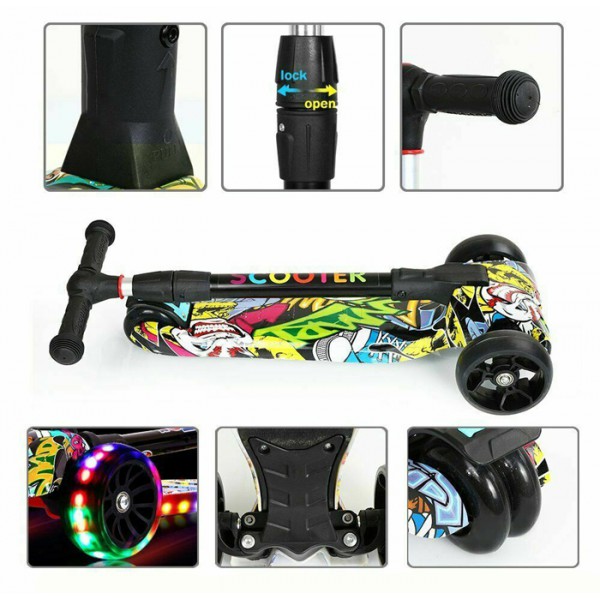 Πατίνι HBC-001, 4 φωτιζόμενοι τροχοί, foldable, πολύχρωμο Πατίνι HBC-001, 4 φωτιζόμενοι τροχοί, foldable, πολύχρωμο