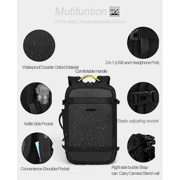 ARCTIC HUNTER τσάντα πλάτης B00188 με θήκη laptop 15.6", 22.5L, γκρι