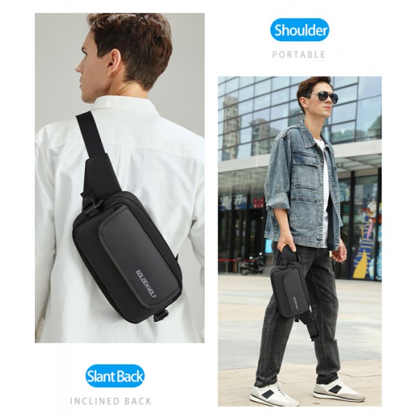 GOLDEN WOLF τσάντα μέσης Y00028, αδιάβροχη, μαύρη GOLDEN WOLF τσάντα μέσης Y00028, αδιάβροχη, μαύρη