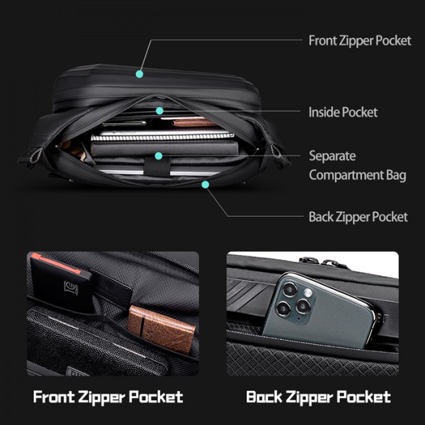 ARCTIC HUNTER τσάντα Crossbody Y00013, αδιάβροχη, μαύρη ARCTIC HUNTER τσάντα Crossbody Y00013, αδιάβροχη, μαύρη