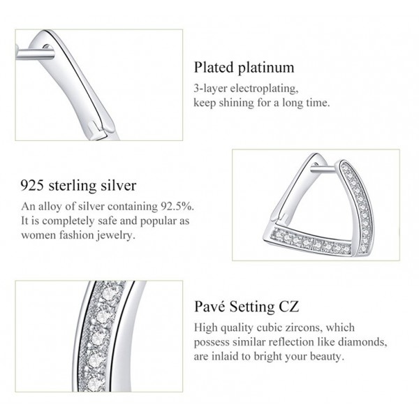 BAMOER σκουλαρίκια SCE975 με κυβική ζιρκόνια, ασήμι 925, ασημί BAMOER σκουλαρίκια SCE975 με κυβική ζιρκόνια, ασήμι 925, ασημί