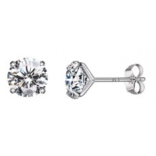 BAMOER σκουλαρίκια καρφωτά BSE166 με κυβική ζιρκόνια, 6mm, ασήμι 925