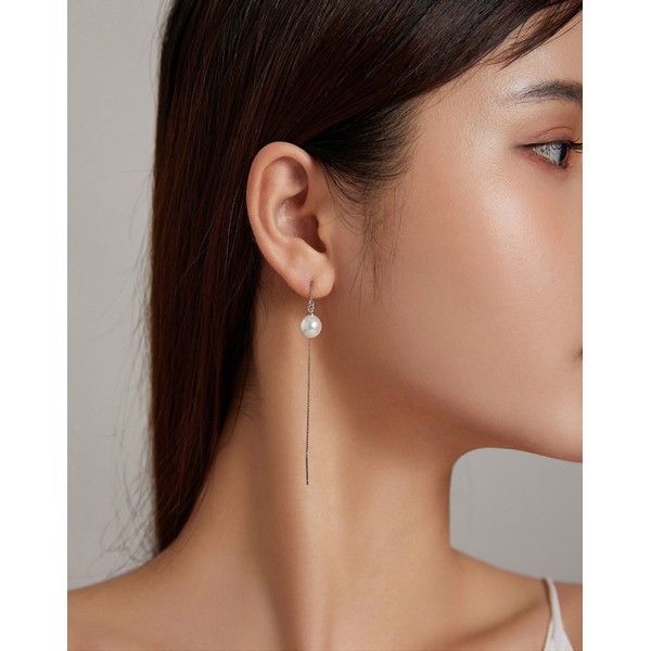 BAMOER σκουλαρίκια κρεμαστά SCE878-B με πέρλα, ασήμι 925, ασημί BAMOER σκουλαρίκια κρεμαστά SCE878-B με πέρλα, ασήμι 925, ασημί