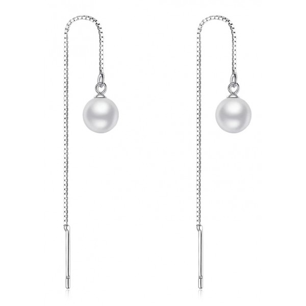 BAMOER σκουλαρίκια κρεμαστά SCE878-B με πέρλα, ασήμι 925, ασημί BAMOER σκουλαρίκια κρεμαστά SCE878-B με πέρλα, ασήμι 925, ασημί