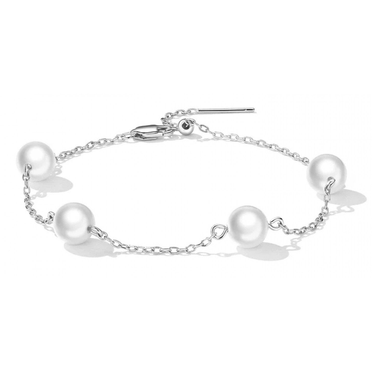 BAMOER βραχιόλι BSB090 με πέρλες, ασήμι 925, ασημί BAMOER βραχιόλι BSB090 με πέρλες, ασήμι 925, ασημί