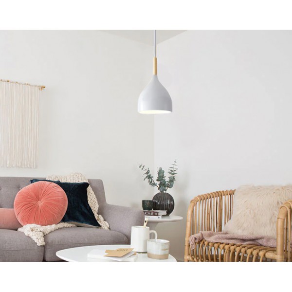 POWERTECH φωτιστικό οροφής HLL-0072, E27, Φ17, μεταλλικό, λευκό