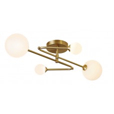 POWERTECH φωτιστικό οροφής HLL-0077, 4x E27, 108x50cm, μεταλλικό, χρυσό