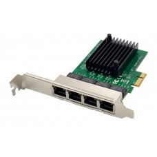 POWERTECH κάρτα επέκτασης PCIe σε 4x RJ45 GbE ST708, RTL8111F & ASM1184