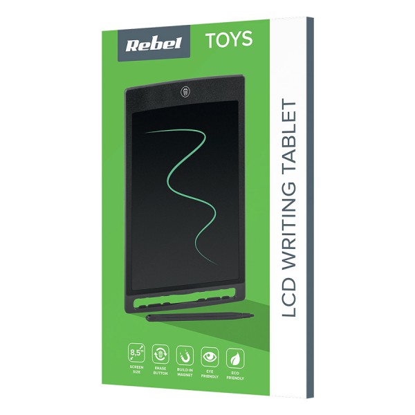 REBEL tablet ζωγραφικής με οθόνη LCD ZAB2001, 8.5", multicolor, μαύρο