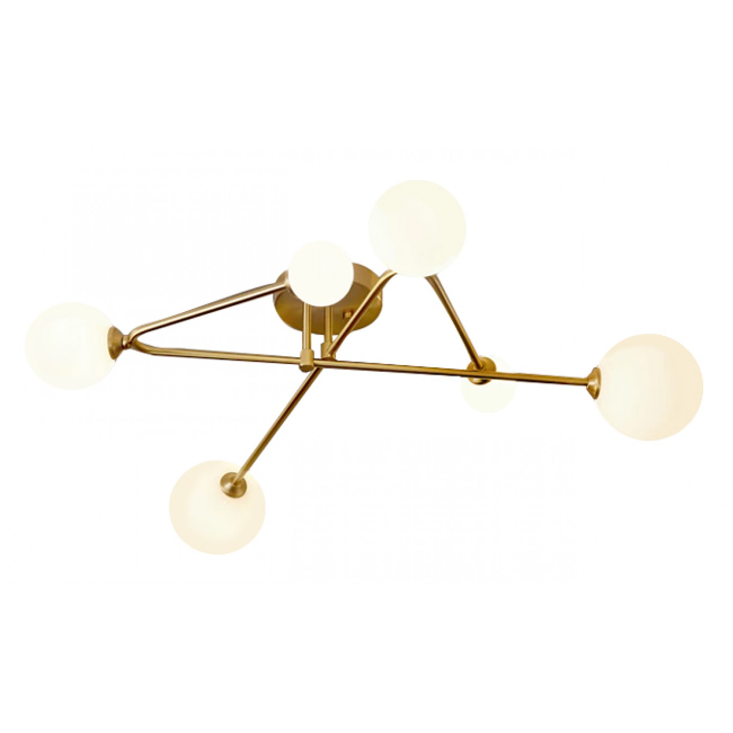 POWERTECH φωτιστικό οροφής HLL-0076, 6x E27, 108x58cm, μεταλλικό, χρυσό