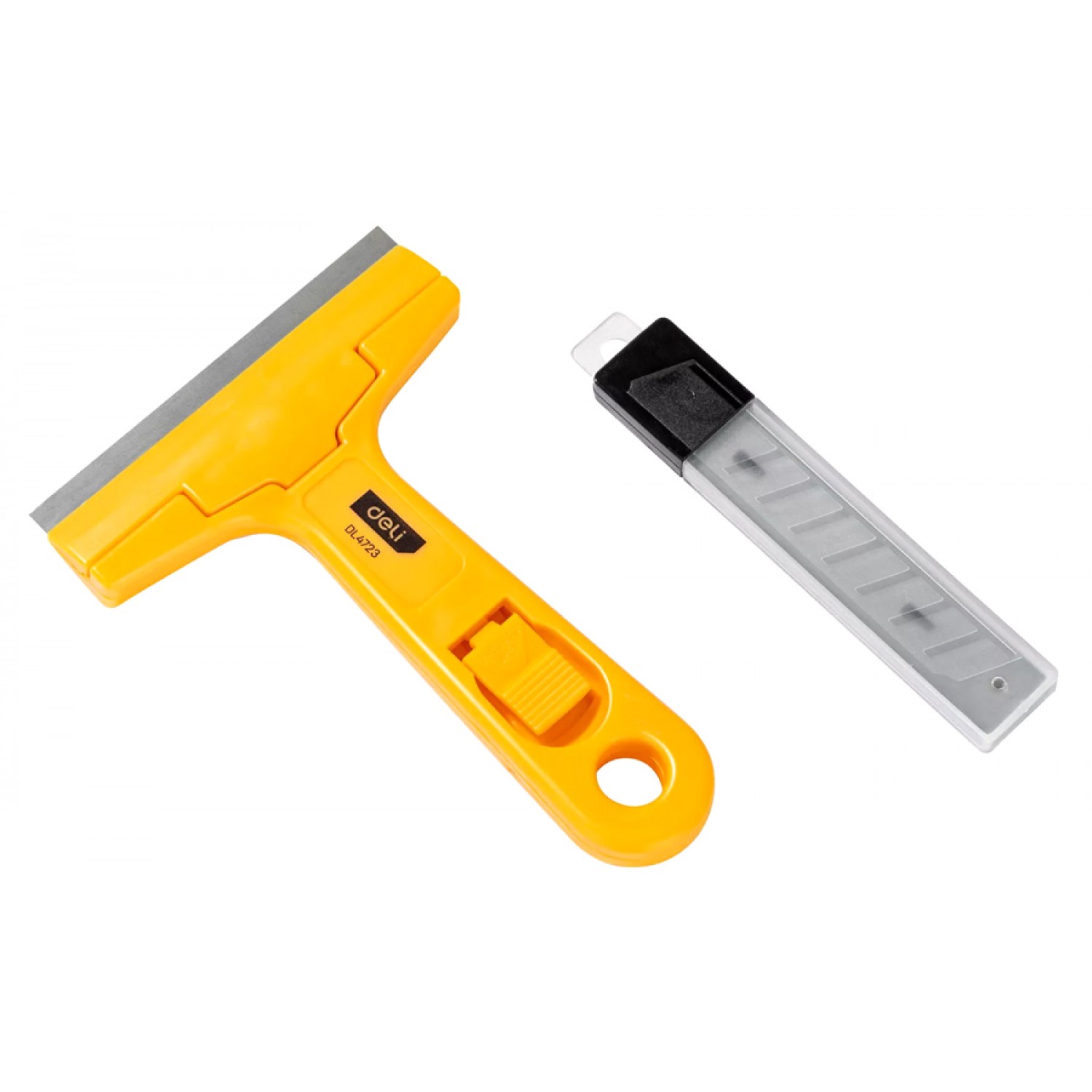 DELI ξύστρα χειρός DL4723 με ανταλλακτικές λάμες, 100mm, κίτρινη DELI ξύστρα χειρός DL4723 με ανταλλακτικές λάμες, 100mm, κίτρινη