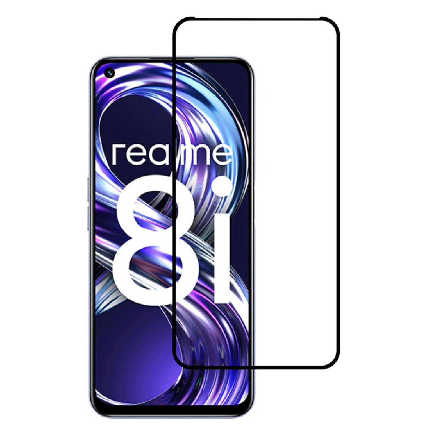 POWERTECH tempered glass 5D TGC-0575, Realme 8i, full glue, μαύρο