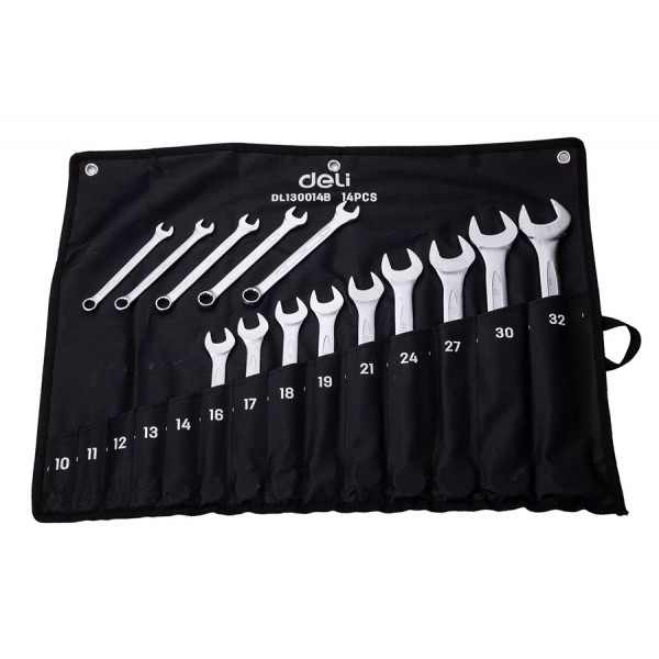 DELI σετ γερμανοπολύγωνα κλειδιά DL130014B, 10-32mm, 14τμχ DELI σετ γερμανοπολύγωνα κλειδιά DL130014B, 10-32mm, 14τμχ